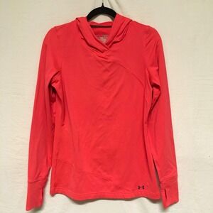 Under Armour Coldgear Infrared Hoodie Womens Fitted Medium‎ Orange Long Sleeve
